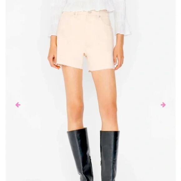 Frame Womens Shorts Size 31 - US 12 Le Super High Short Raw Hem Washed Nude Pink - Picture 4 of 9